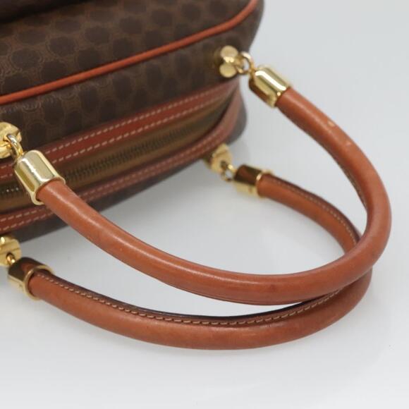 CELINE Macadam Canvas Hand Bag Pvc Leather Brown Gold - Picture 7 of 12